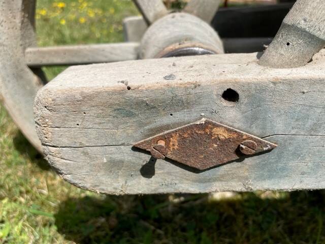 Old wooden wheelbarrow