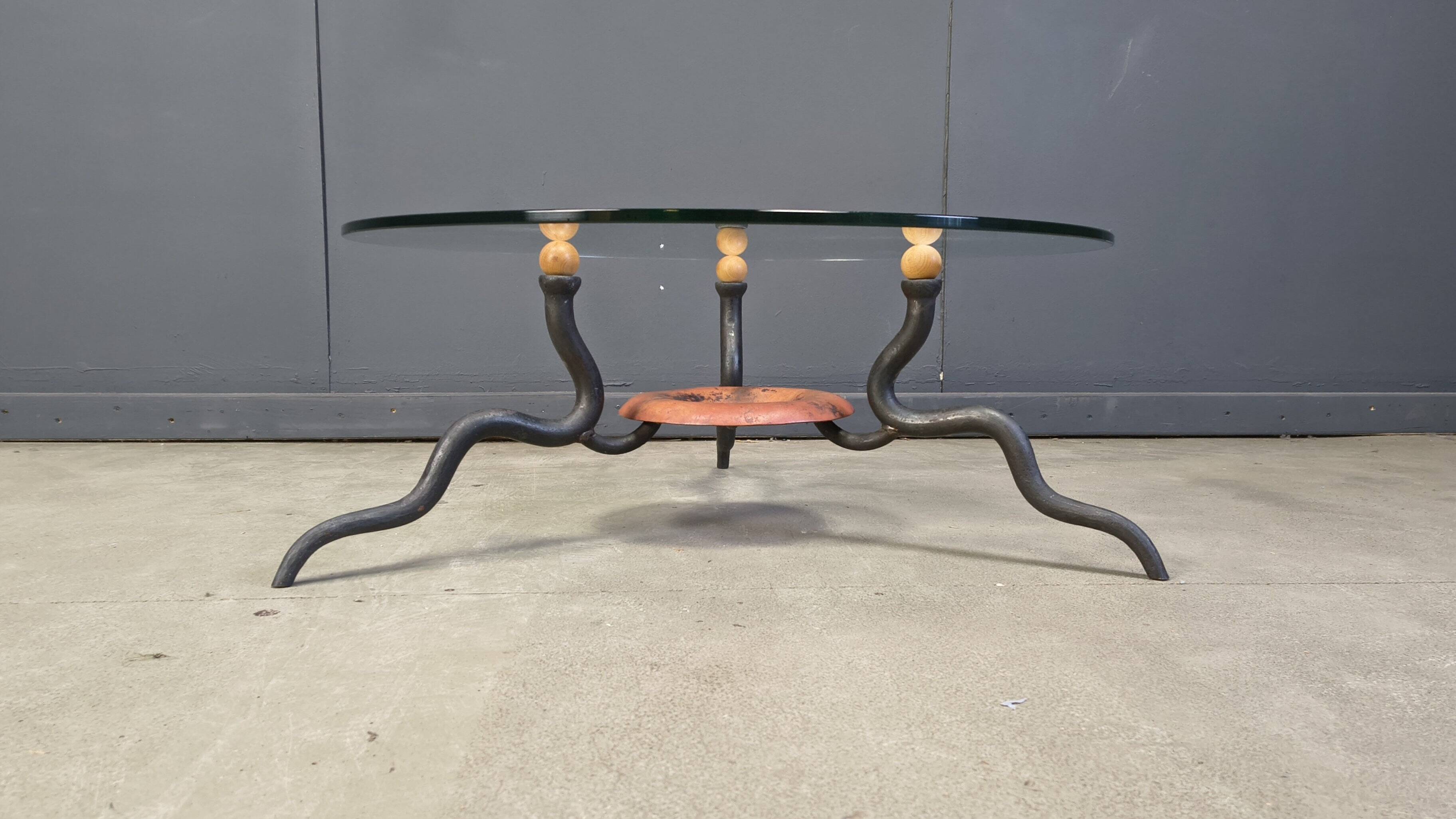 Table basse en fer forgé par DAB, années 1970 - Pays-Bas