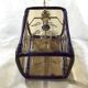 Lantern 1 light bamboo and smoked glasses