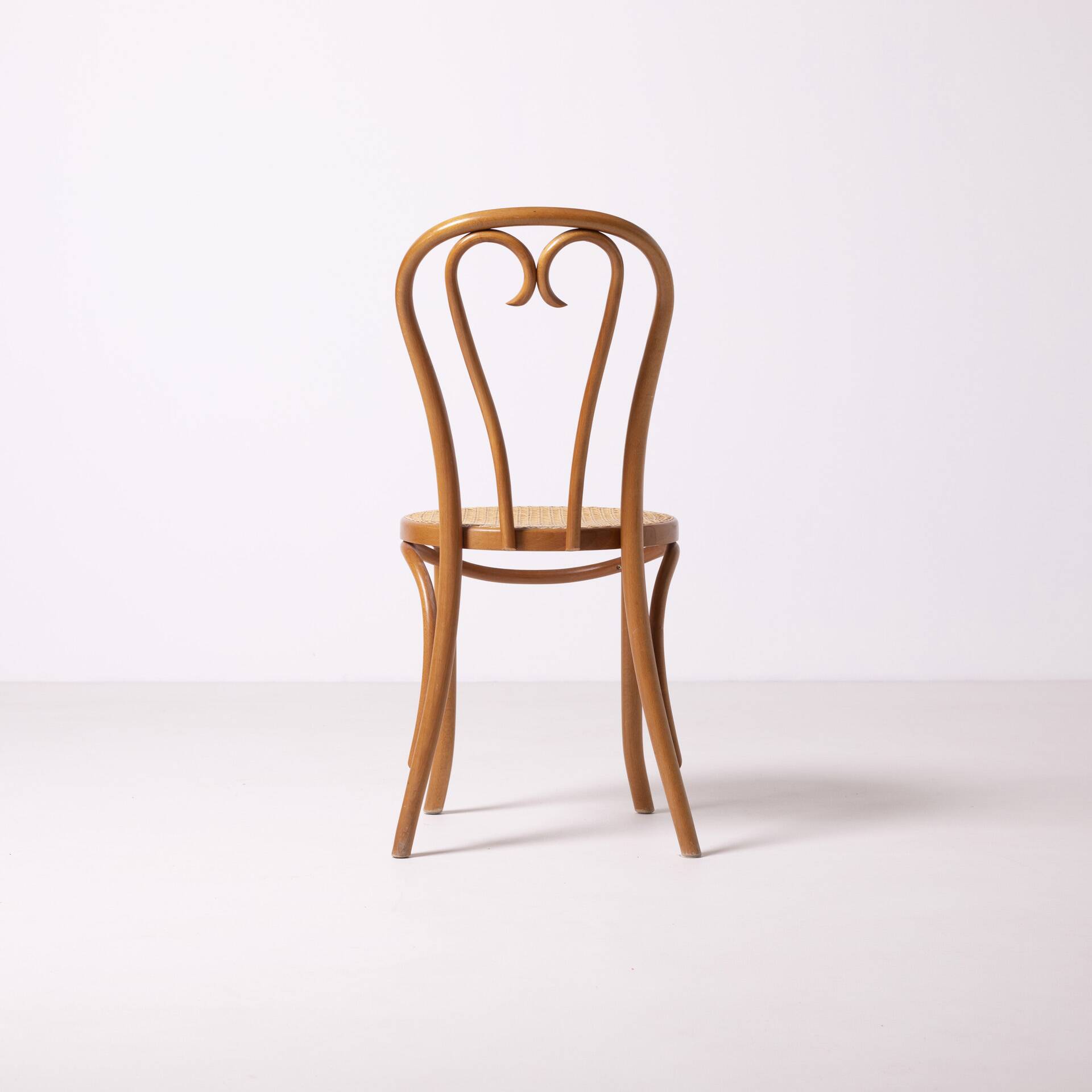 Thonet / Radomsko heart chair, set of 4, hand woven cane, Poland, circa 198