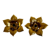 Pair of golden flower sconces