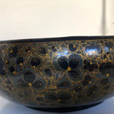 Antique black lacquered wooden coupe with gold decoration - late 19th century