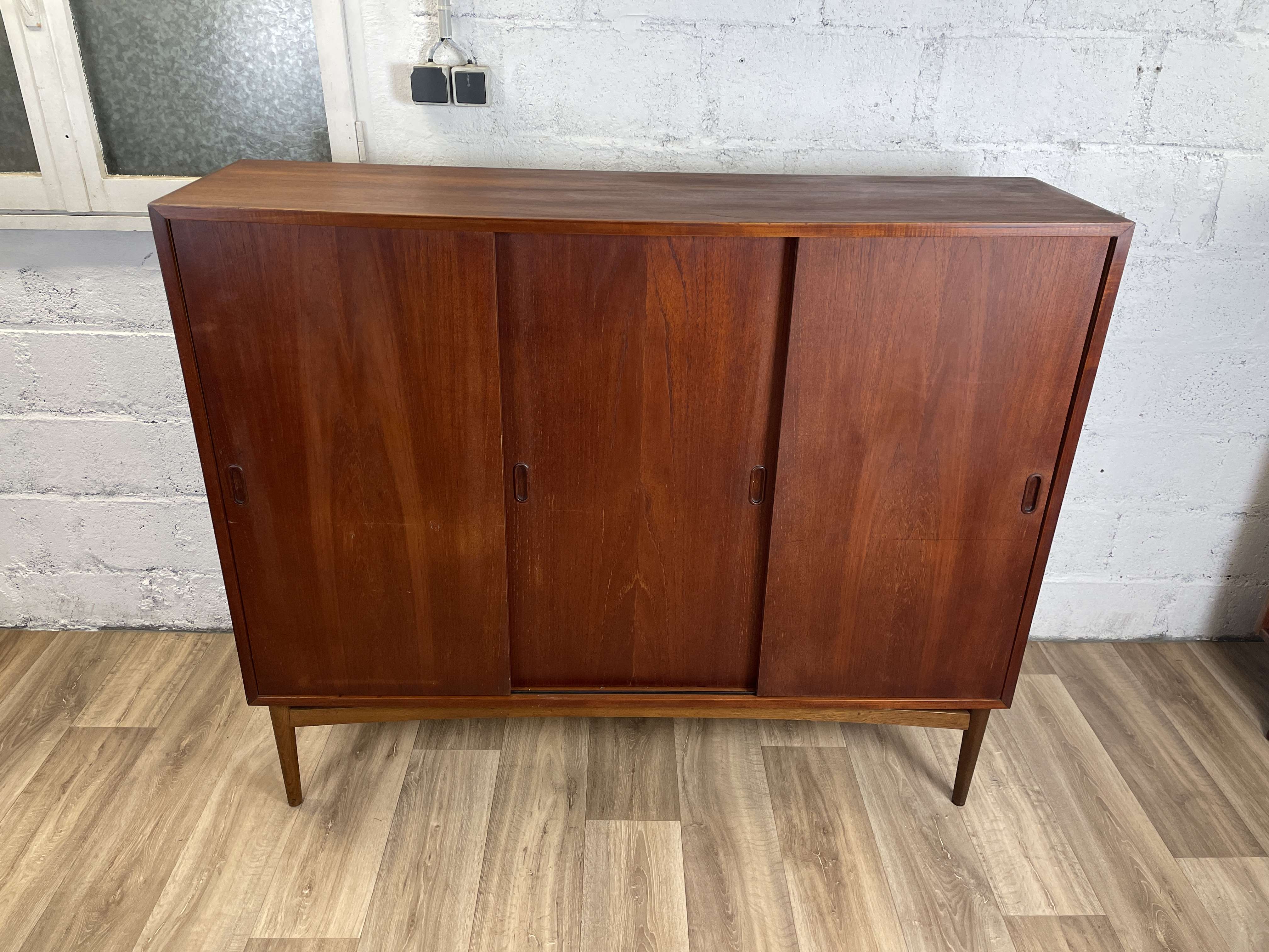 Enfilade vintage Scandinavian teak "highboard" sideboard, 60s