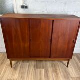 Enfilade vintage Scandinavian teak "highboard" sideboard, 60s