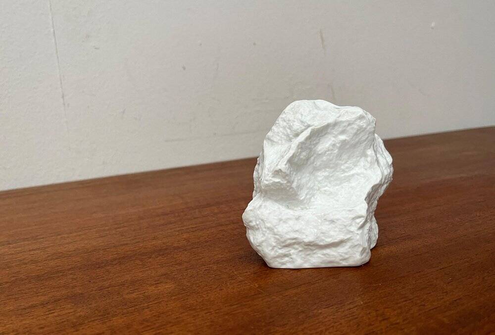 Vintage white porcelain rock vase from KPM Royal Porcelain, 1970s.
