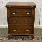 English walnut chest of drawers with drop-down top, 1950s work