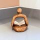 Carving Wooden Sculptures Book End, Decorative Figurine of Book Holder