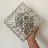 Vintage square molded glass ceiling light