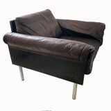 Leather 'Ateljee' Chair by Yrjo Kukkapuro for Haimi Finland, 1963