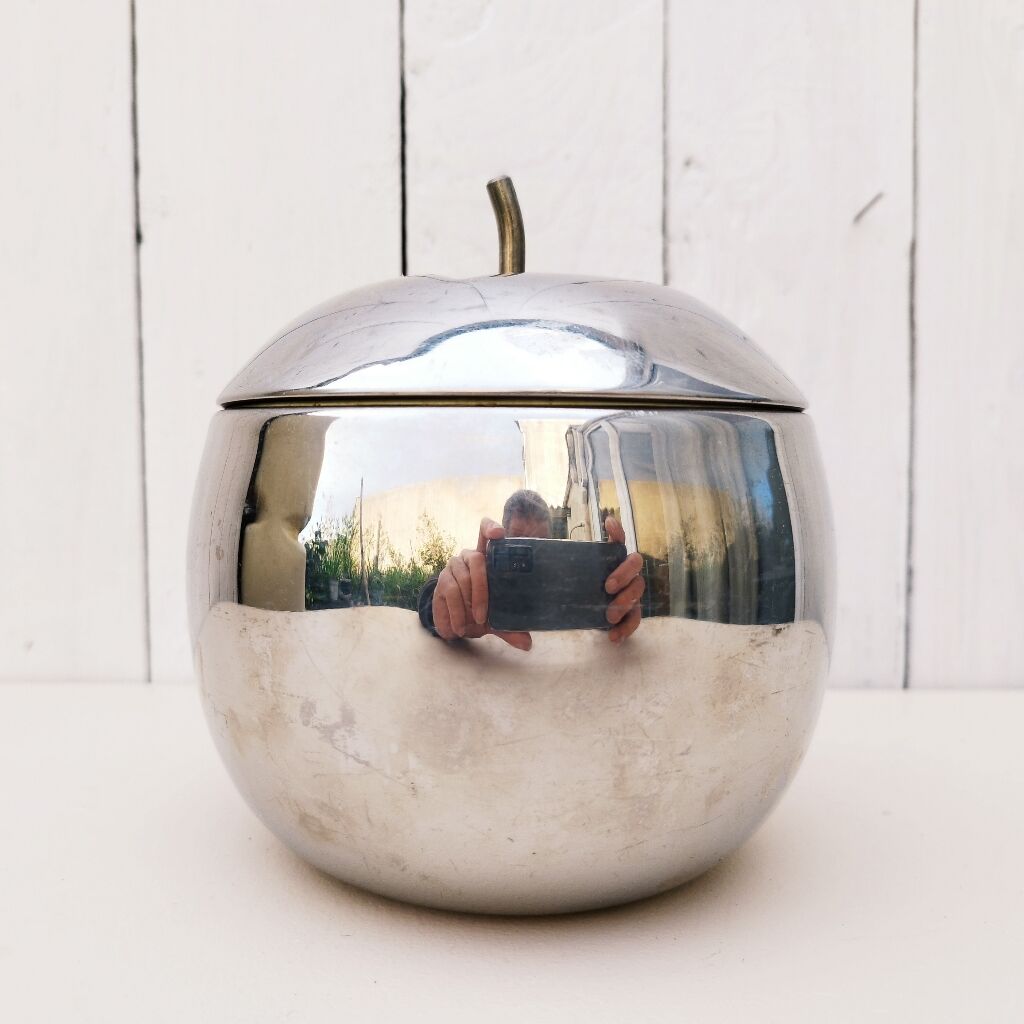 Ice cube maker silver metal vintage 70's