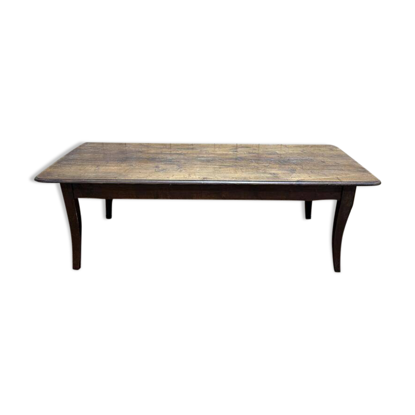 Table de ferme de style Louis XV en chêne massif 228 cm
