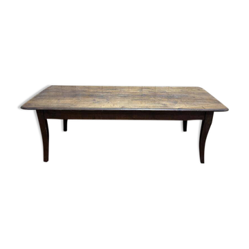Table de ferme de style Louis XV en chêne massif 228 cm