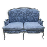 Louis XV style sofa from the 70s in beech and feather seat cushions