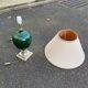 1960s lamp in green lacquered ceramic