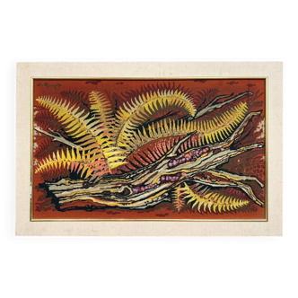 Old tapestry in the spirit of J. Lurcat, signed Goupil circa 1960