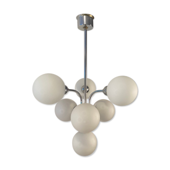 Suspension chrome metal and opaline balls, 1960