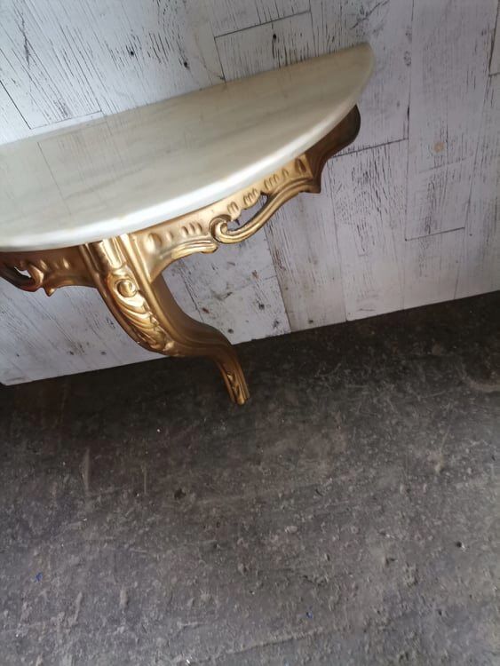 Italian golden and marble console table, 1950