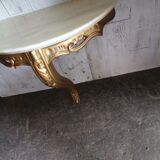 Italian golden and marble console table, 1950