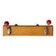 Portemanteau mural  vintage - double patère - boules rouges en bois
