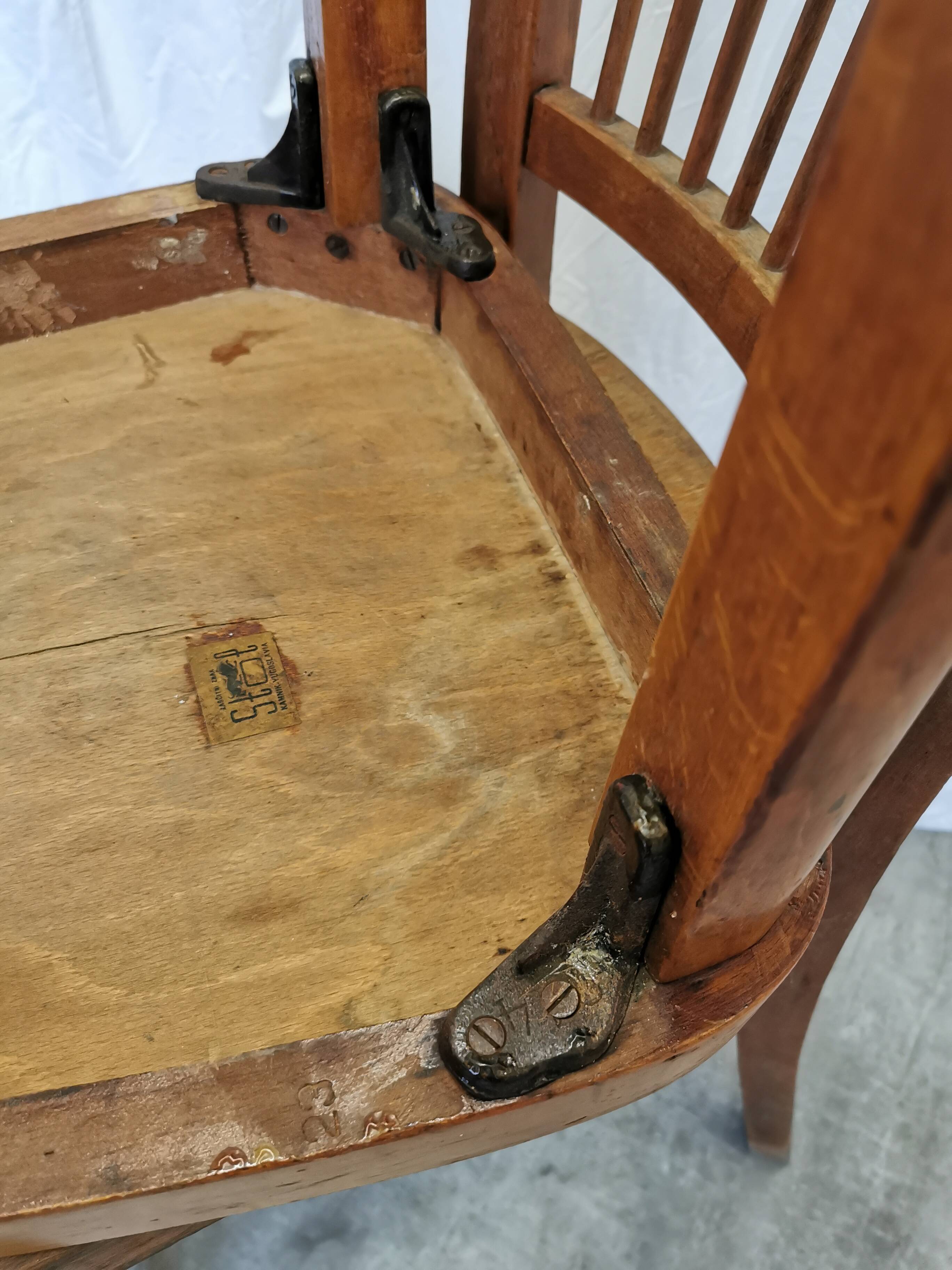 Vintage STOL Kamnik Wooden Dining Chair: 1960s Yugoslavia Bistro Style