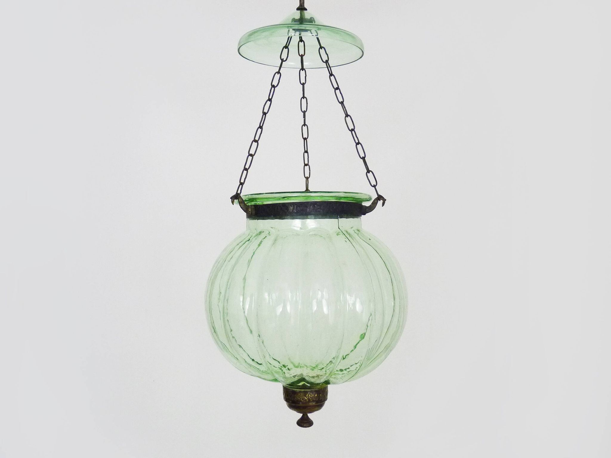 Glass bell lantern with its smoker. 19th century