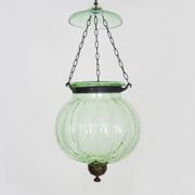 Glass bell lantern with its smoker. 19th century