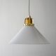 1950s Scandinavian pendant lamp in glass and brass