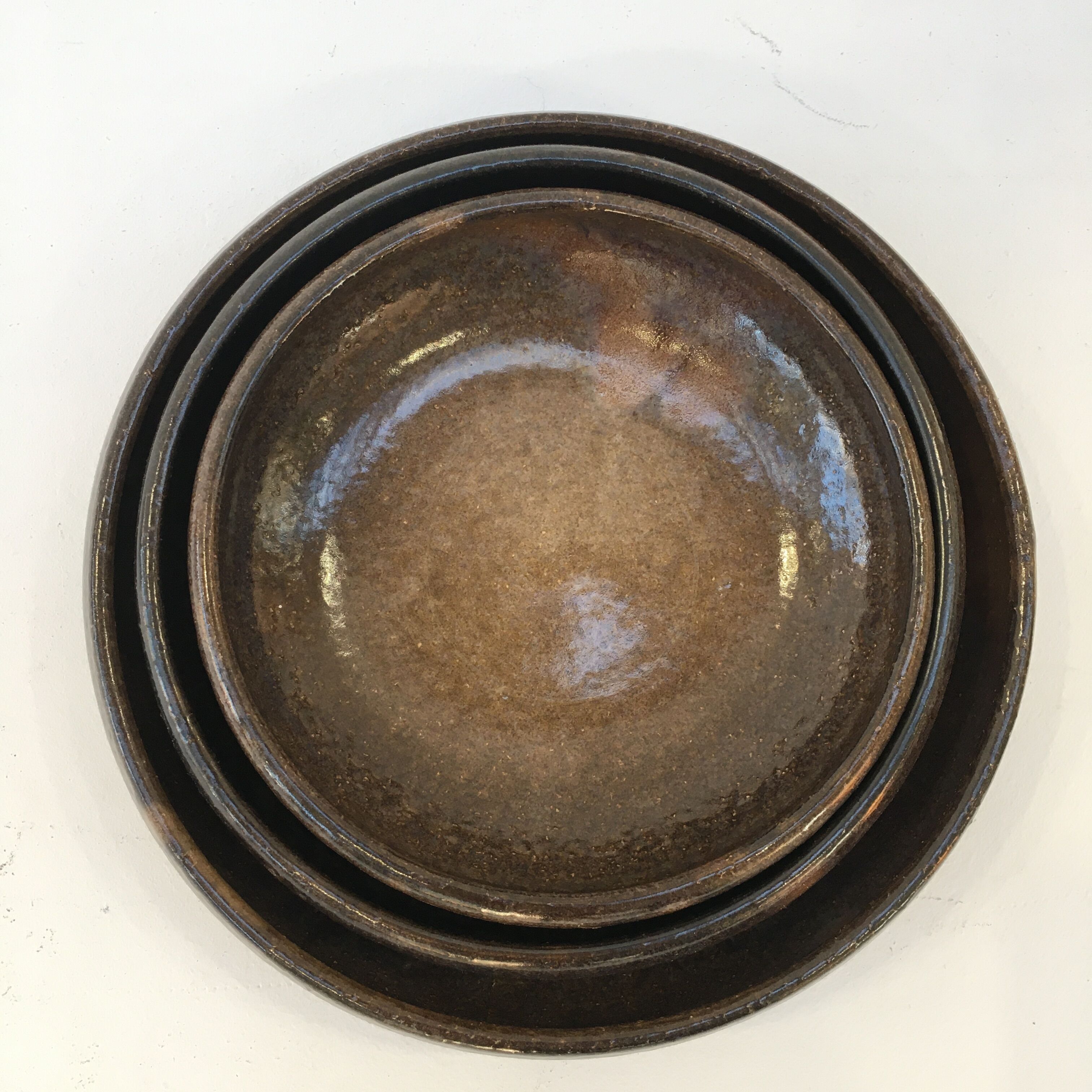 Series of three hollow plates in Jean Marais ceramic