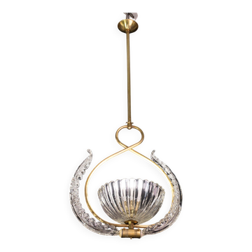 Elegant Art Deco Barovier and Toso chandelier, 1940s