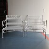 2 wrought iron armchairs