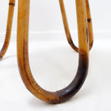 Bohemian plant stand or side table in rattan and bamboo - 1960s