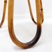 Bohemian plant stand or side table in rattan and bamboo - 1960s