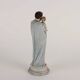 Ancient sculpture of Saint Joseph in a display case, Italy 1900s, polychrome porcelain.