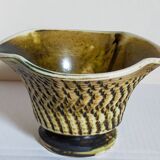 Ceramic planter with vintage scarifications from the 1950s