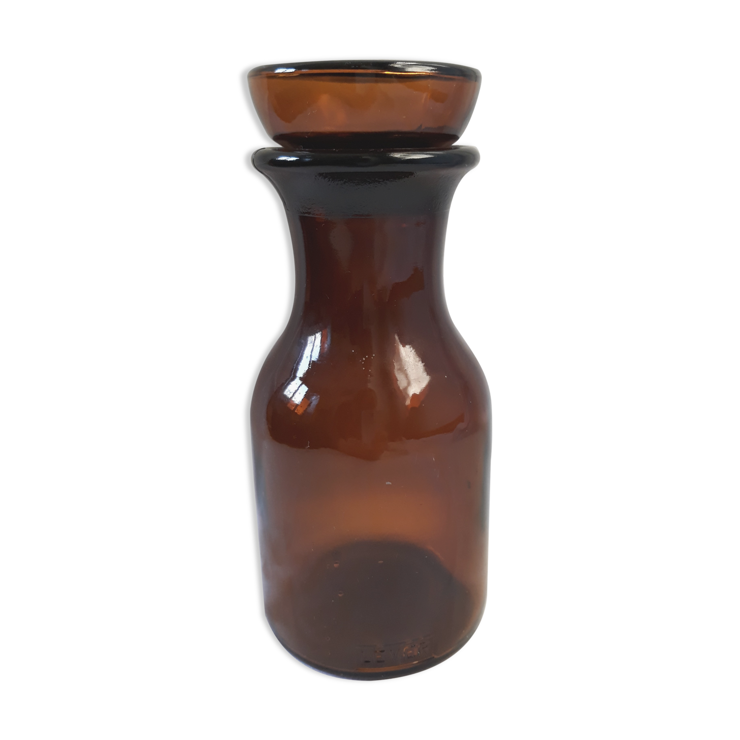 Flacon d'apothicaire bocal en verre marron ambré avec bouchon