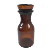 Apothecary bottle jar in amber brown glass with cap