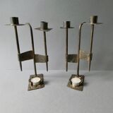 Pair of bronze candlesticks