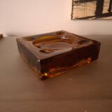 Cendrier , vide poche en verre souffle vintage 70's