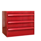 Kartell 4602 Simon Fussell – modular furniture with 3 drawers, red, Italy, 1970.