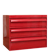 Kartell 4602 Simon Fussell – modular furniture with 3 drawers, red, Italy, 1970.