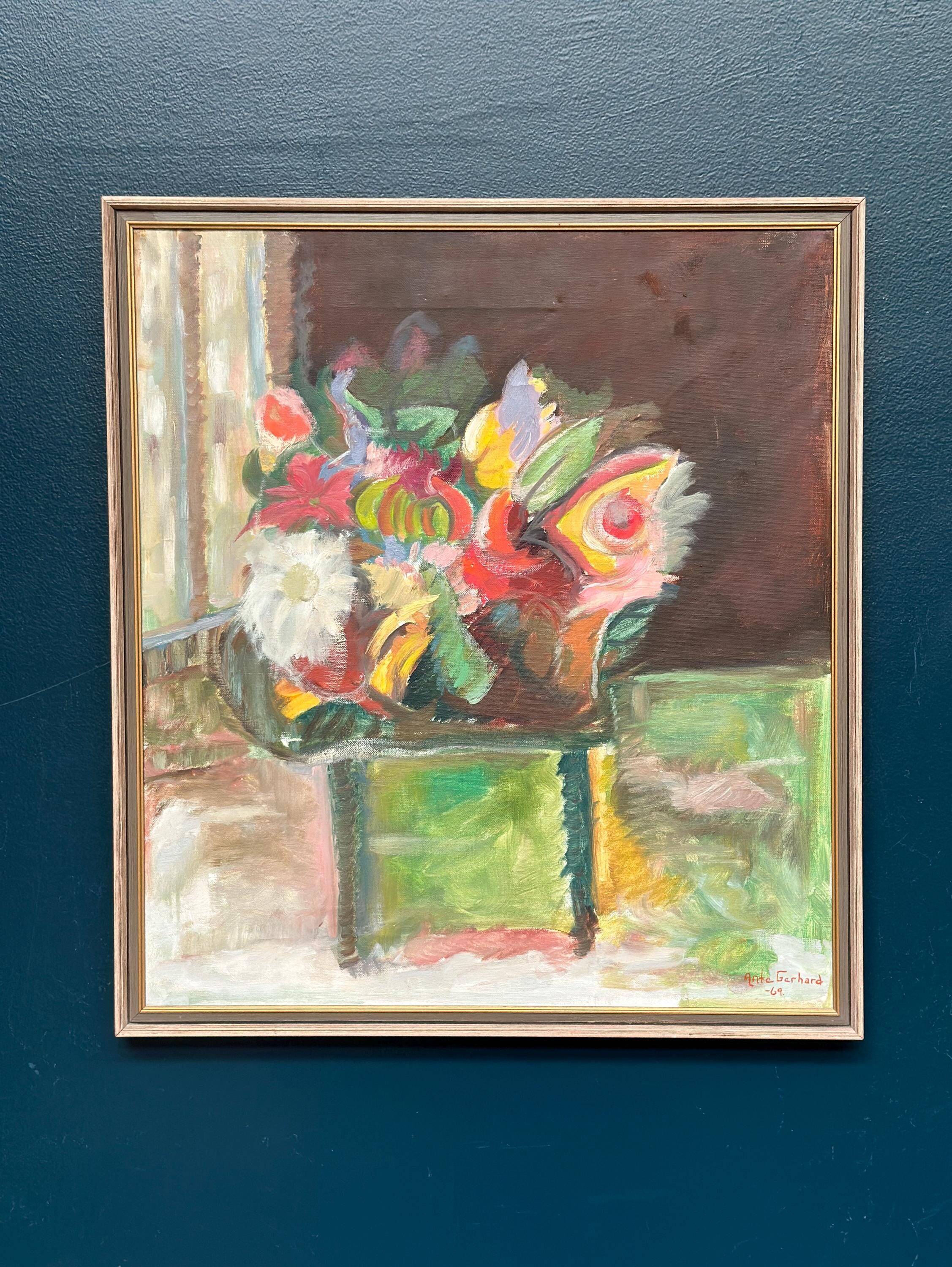 Original European Oil On Canvas – “Still Life” By Ante Gerhard