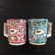 Paire de mugs décor poissons