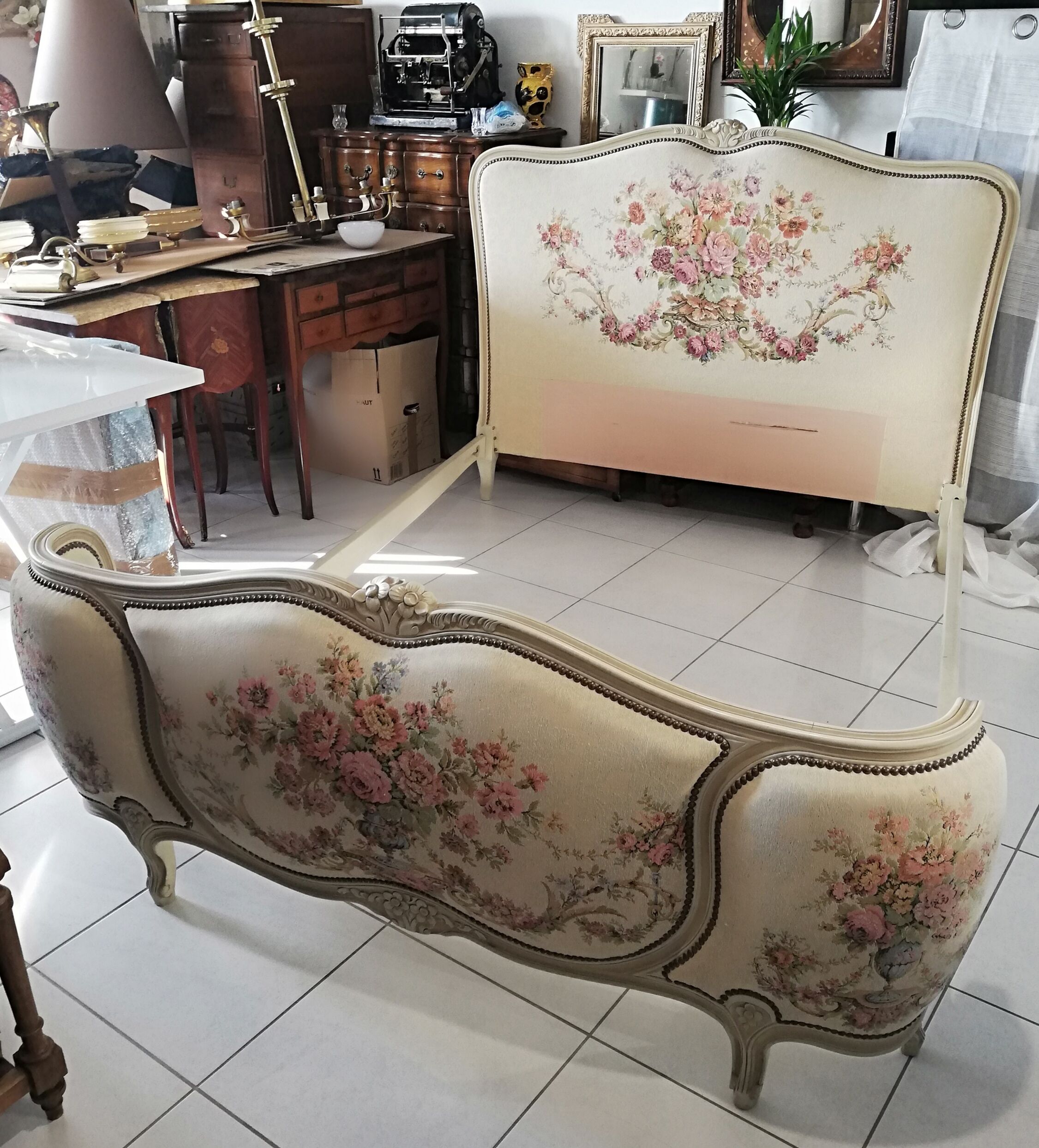 Louis XV style half-basket bed
