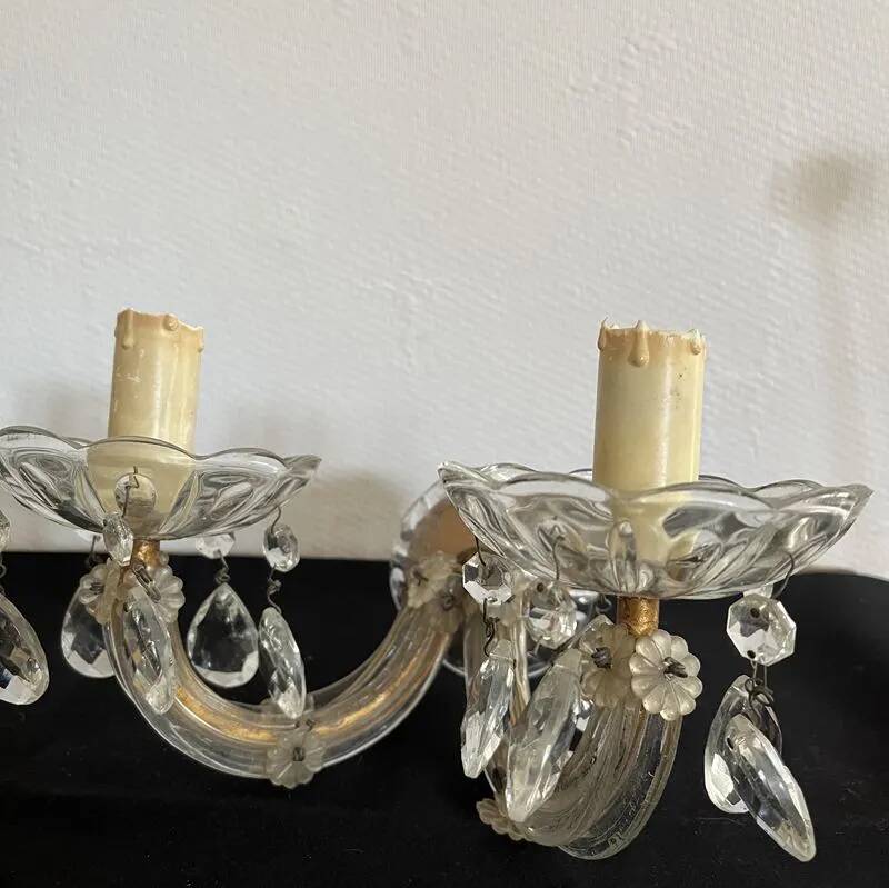 Pair of wall lights with pendants