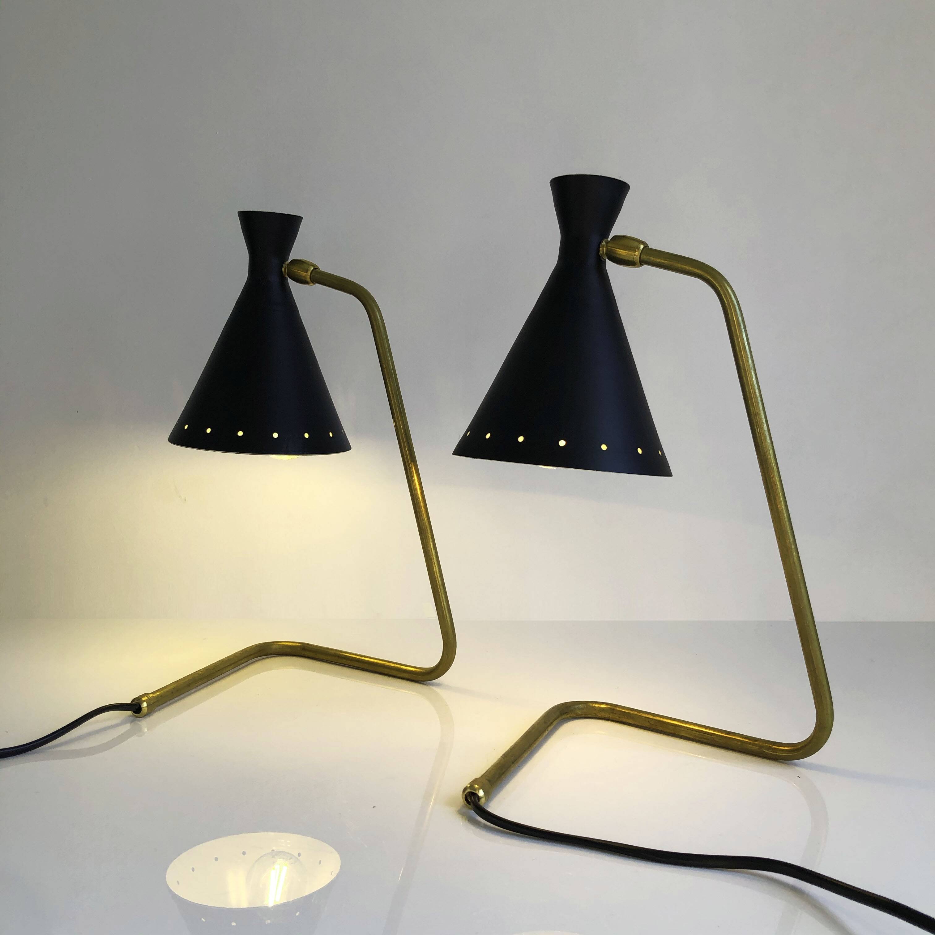 Pair of Italian “cocotte” lamps. 50s design