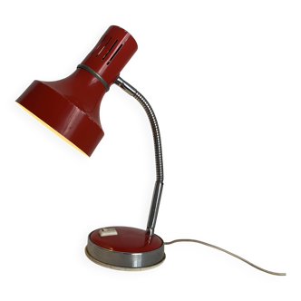 Lampe de bureau en métal rouge par Veneta Lumi, Italie 1960