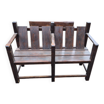 2-seater solid wood bench