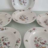 Set of 6 "Bird of Paradise" soup plates from Sarreguemines