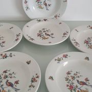 Set of 6 "Bird of Paradise" soup plates from Sarreguemines