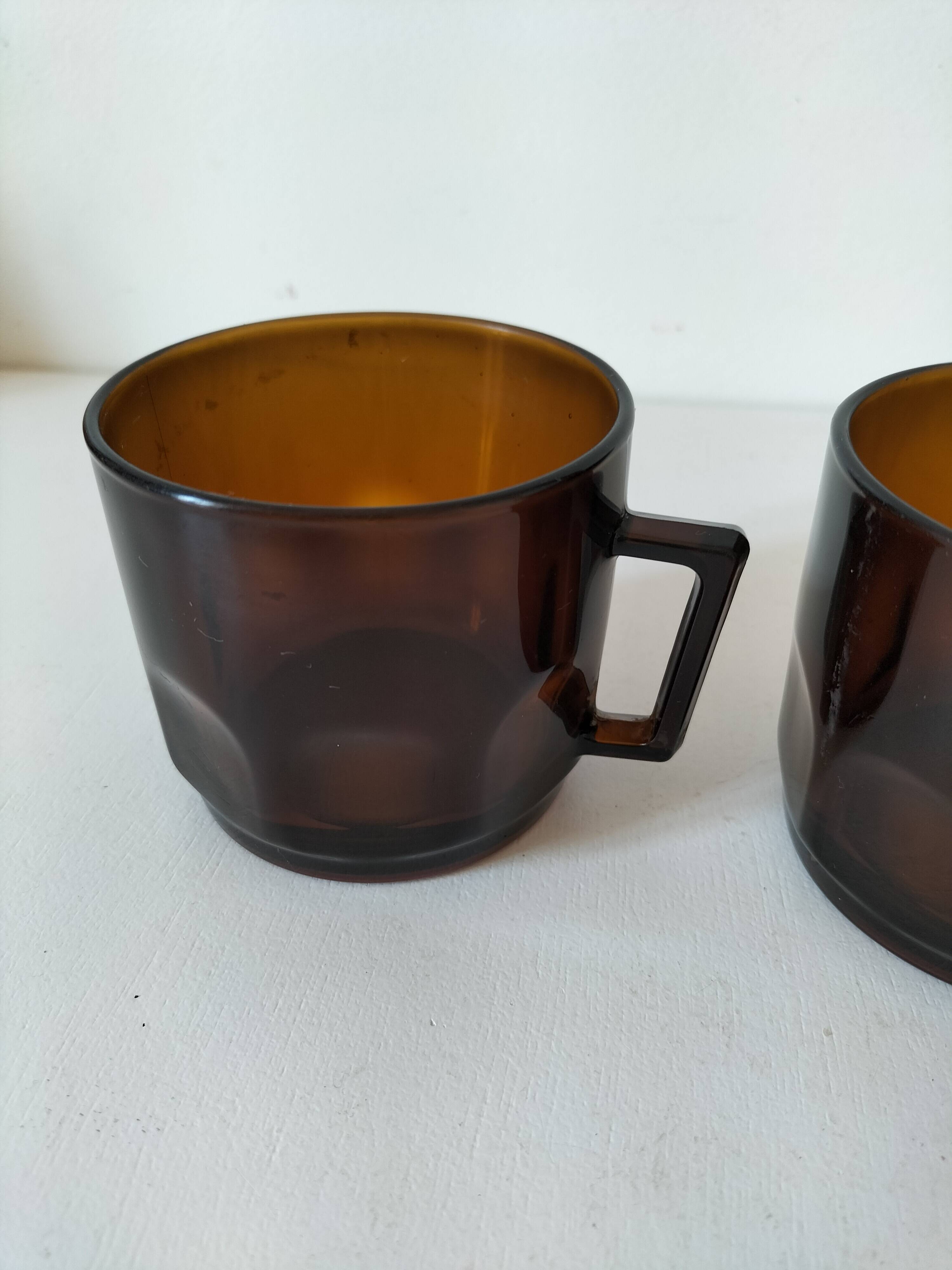 Set of 2 vintage pressed glass cups